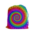 Psychedelic Rainbow Spiral Drawstring Pouch (XL)