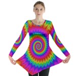 Psychedelic Rainbow Spiral Long Sleeve Tunic 