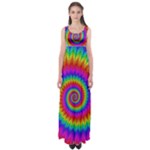 Psychedelic Rainbow Spiral Empire Waist Maxi Dress