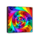 Psychedelic Rainbow Spiral Mini Canvas 4  x 4  (Stretched)