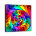 Psychedelic Rainbow Spiral Mini Canvas 6  x 6  (Stretched)