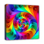 Psychedelic Rainbow Spiral Mini Canvas 8  x 8  (Stretched)