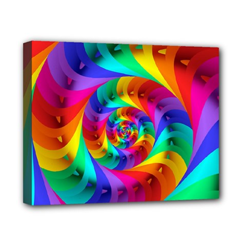 Psychedelic Rainbow Spiral Canvas 10  x 8  (Stretched) from ArtsNow.com