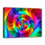 Psychedelic Rainbow Spiral Canvas 16  x 12  (Stretched)