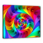 Psychedelic Rainbow Spiral Canvas 24  x 20  (Stretched)