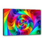 Psychedelic Rainbow Spiral Canvas 18  x 12  (Stretched)