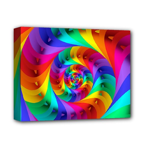 Psychedelic Rainbow Spiral Deluxe Canvas 14  x 11  (Stretched) from ArtsNow.com