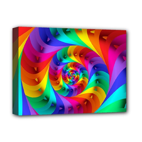 Psychedelic Rainbow Spiral Deluxe Canvas 16  x 12  (Stretched)  from ArtsNow.com