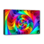 Psychedelic Rainbow Spiral Deluxe Canvas 18  x 12  (Stretched)