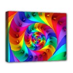 Psychedelic Rainbow Spiral Deluxe Canvas 20  x 16  (Stretched)