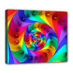 Psychedelic Rainbow Spiral Deluxe Canvas 24  x 20  (Stretched)