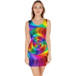 Psychedelic Rainbow Spiral Bodycon Dress