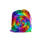 Psychedelic Rainbow Spiral Drawstring Pouch (Medium)