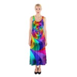 Psychedelic Rainbow Spiral Sleeveless Maxi Dress