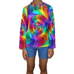 Psychedelic Rainbow Spiral Kid s Long Sleeve Swimwear