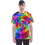 Psychedelic Rainbow Spiral Men s Sport Mesh Tee