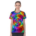 Psychedelic Rainbow Spiral Women s Cotton Tee