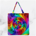 Psychedelic Rainbow Spiral Grocery Tote Bag