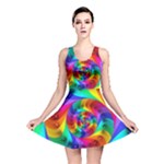 Psychedelic Rainbow Spiral Reversible Skater Dress