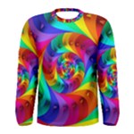 Psychedelic Rainbow Spiral Men s Long Sleeve Tee