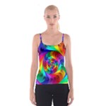 Psychedelic Rainbow Spiral Spaghetti Strap Top