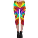 Psychedelic Rainbow Spiral Capri Leggings 