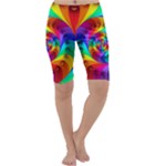 Psychedelic Rainbow Spiral Cropped Leggings 