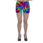 Psychedelic Rainbow Spiral Skinny Shorts