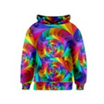 Psychedelic Rainbow Spiral Kids  Pullover Hoodie