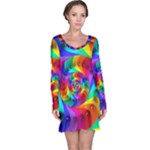 Psychedelic Rainbow Spiral Long Sleeve Nightdress