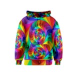 Psychedelic Rainbow Spiral Kids  Zipper Hoodie