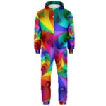 Psychedelic Rainbow Spiral Hooded Jumpsuit (Men)