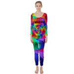 Psychedelic Rainbow Spiral Long Sleeve Catsuit