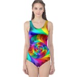 Psychedelic Rainbow Spiral One Piece Swimsuit