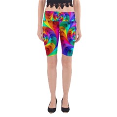 Psychedelic Rainbow Spiral Yoga Cropped Leggings from ArtsNow.com