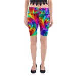 Psychedelic Rainbow Spiral Yoga Cropped Leggings