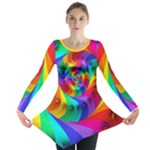 Psychedelic Rainbow Spiral Long Sleeve Tunic 