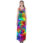 Psychedelic Rainbow Spiral Empire Waist Maxi Dress