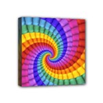 Psychedelic Rainbow Spiral Mini Canvas 4  x 4  (Stretched)