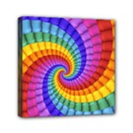 Psychedelic Rainbow Spiral Mini Canvas 6  x 6  (Stretched)