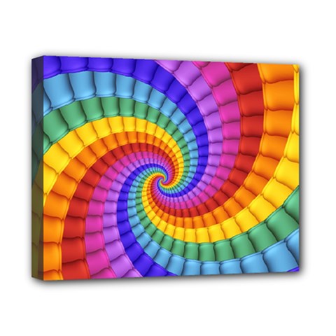 Psychedelic Rainbow Spiral Canvas 10  x 8  (Stretched) from ArtsNow.com