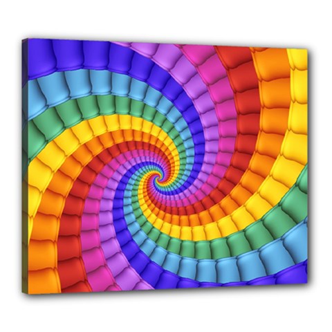 Psychedelic Rainbow Spiral Canvas 24  x 20  (Stretched) from ArtsNow.com