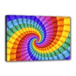 Psychedelic Rainbow Spiral Canvas 18  x 12  (Stretched)