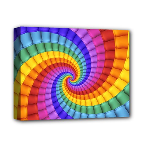 Psychedelic Rainbow Spiral Deluxe Canvas 14  x 11  (Stretched) from ArtsNow.com