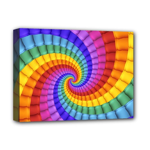 Psychedelic Rainbow Spiral Deluxe Canvas 16  x 12  (Stretched)  from ArtsNow.com