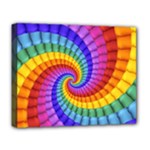 Psychedelic Rainbow Spiral Deluxe Canvas 20  x 16  (Stretched)