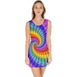 Psychedelic Rainbow Spiral Bodycon Dress