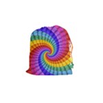 Psychedelic Rainbow Spiral Drawstring Pouch (Small)