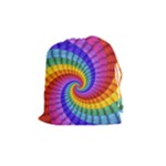 Psychedelic Rainbow Spiral Drawstring Pouch (Medium)