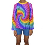 Psychedelic Rainbow Spiral Kid s Long Sleeve Swimwear